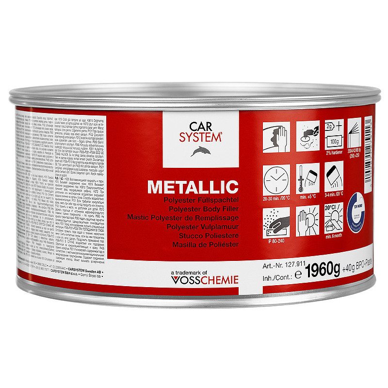 MASTIC MÉTALLIQUE 2KG CAR SYSTEM, remplissage , adhère support acier