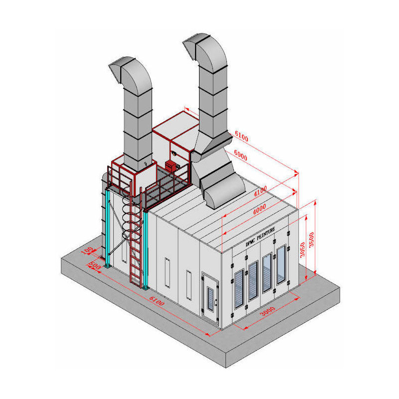 Cabines de peinture pressurisée à filtration sèche - série pour carrosserie  automobile à flux vertical