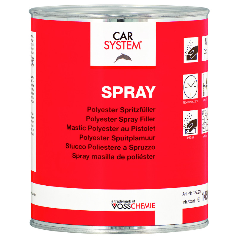 SPRAY MASTIC PISTOLABLE 1,5KG CAR SYSTEM, dépourvu de porosité