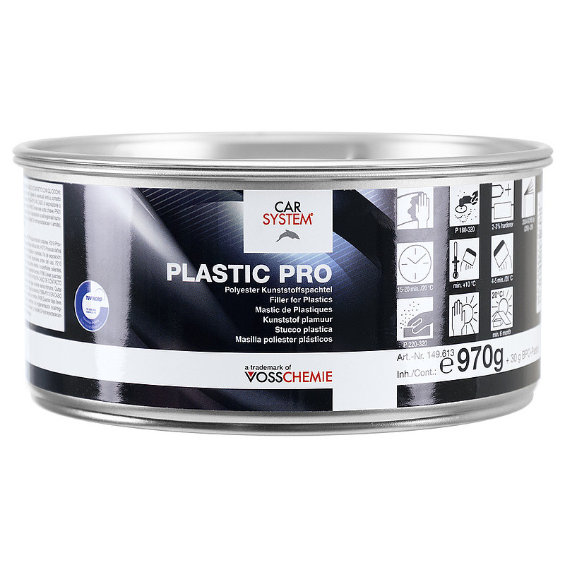 PLASTIC PRO MASTIC SPÉCIAL PLASTIQUE 2KG CAR SYSTEM, tous plastiques